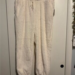 No. Boundaries Soft and fluffy cream/off white Joggers